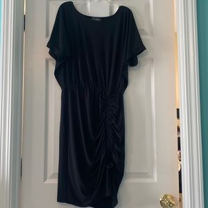Everlily Womens Black Dress Cinched Side Cuffed Sleeves
